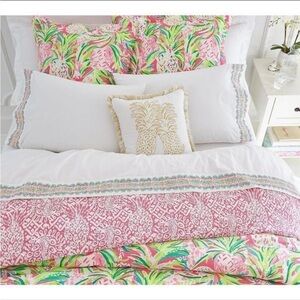 Lilly Pulitzer Pink and Green Euro Pillow Shams Set